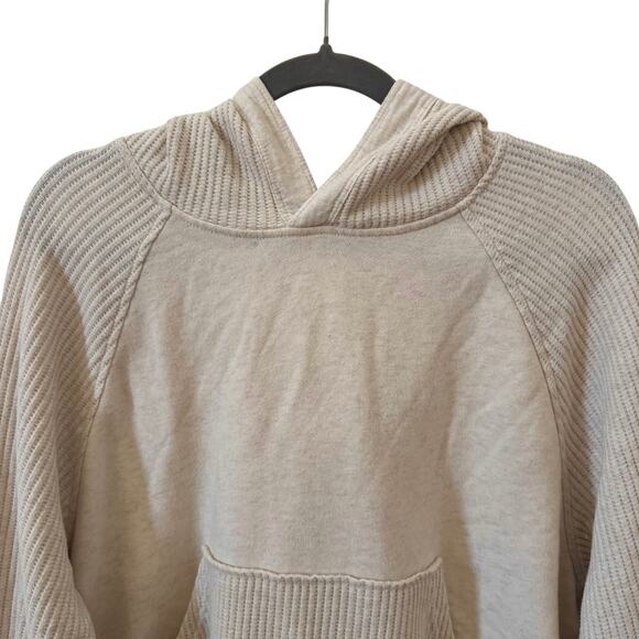 Aerie Essential Waffle Hoodie & Trouser Set in "Heather Frost" Tan Size Small - Picture 7 of 15